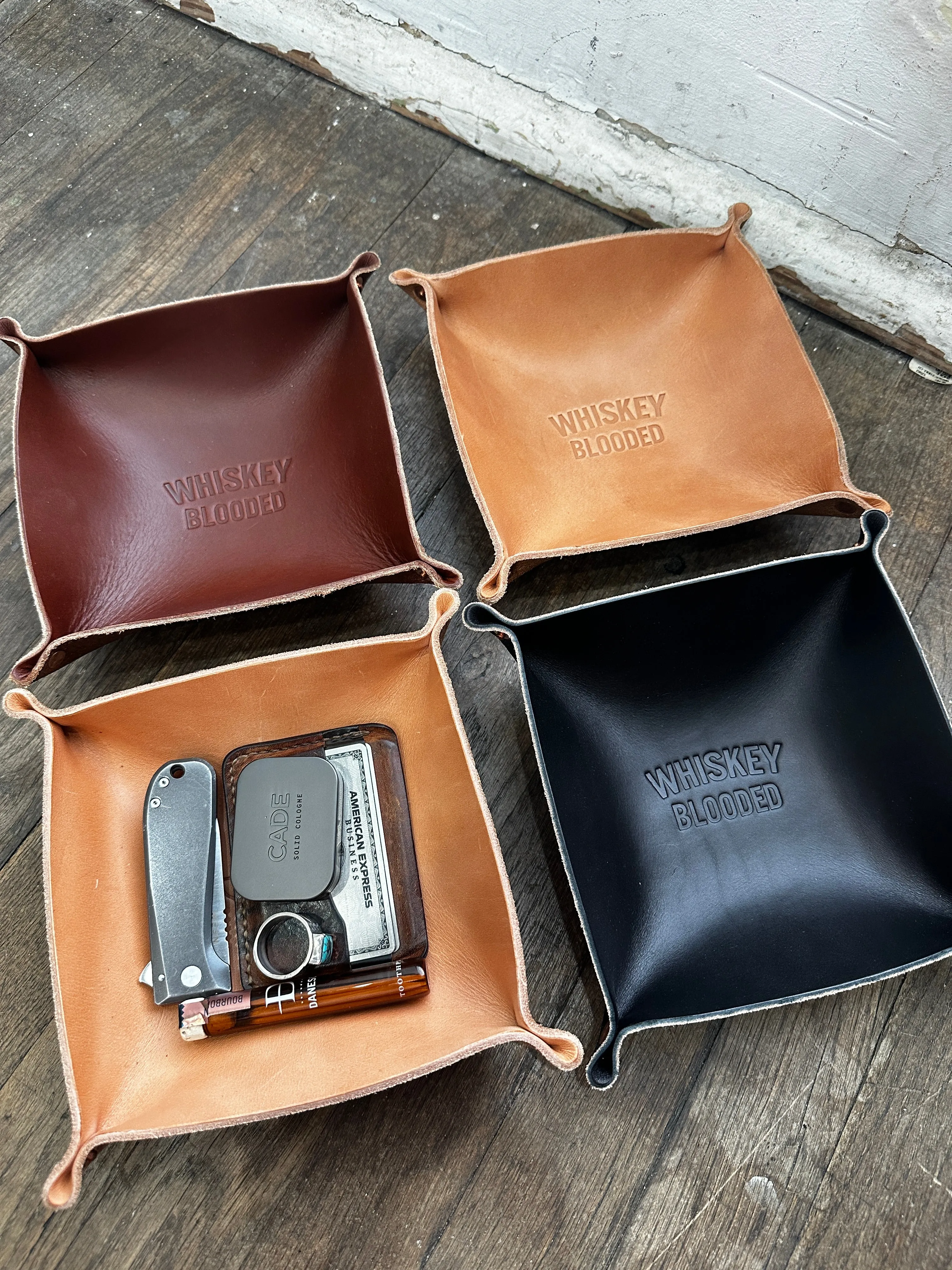 Leather Valet Tray | Whiskey Blooded | Manready Mercantile