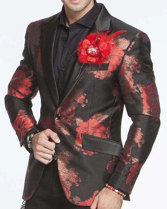 Men's Fashion Lapel Flower Flower3 Red