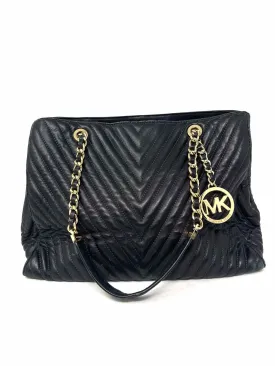 Michael Michael Kors Black/Gold Quilted Leather AS IS Designer Tote