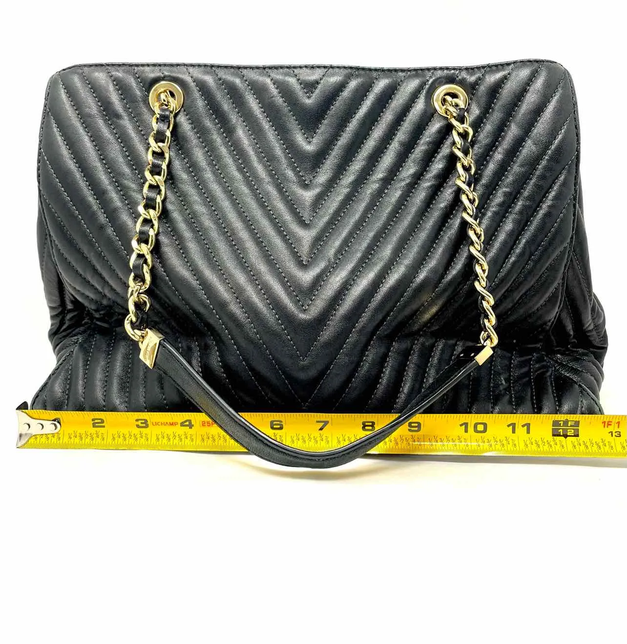 Michael Michael Kors Black/Gold Quilted Leather AS IS Designer Tote