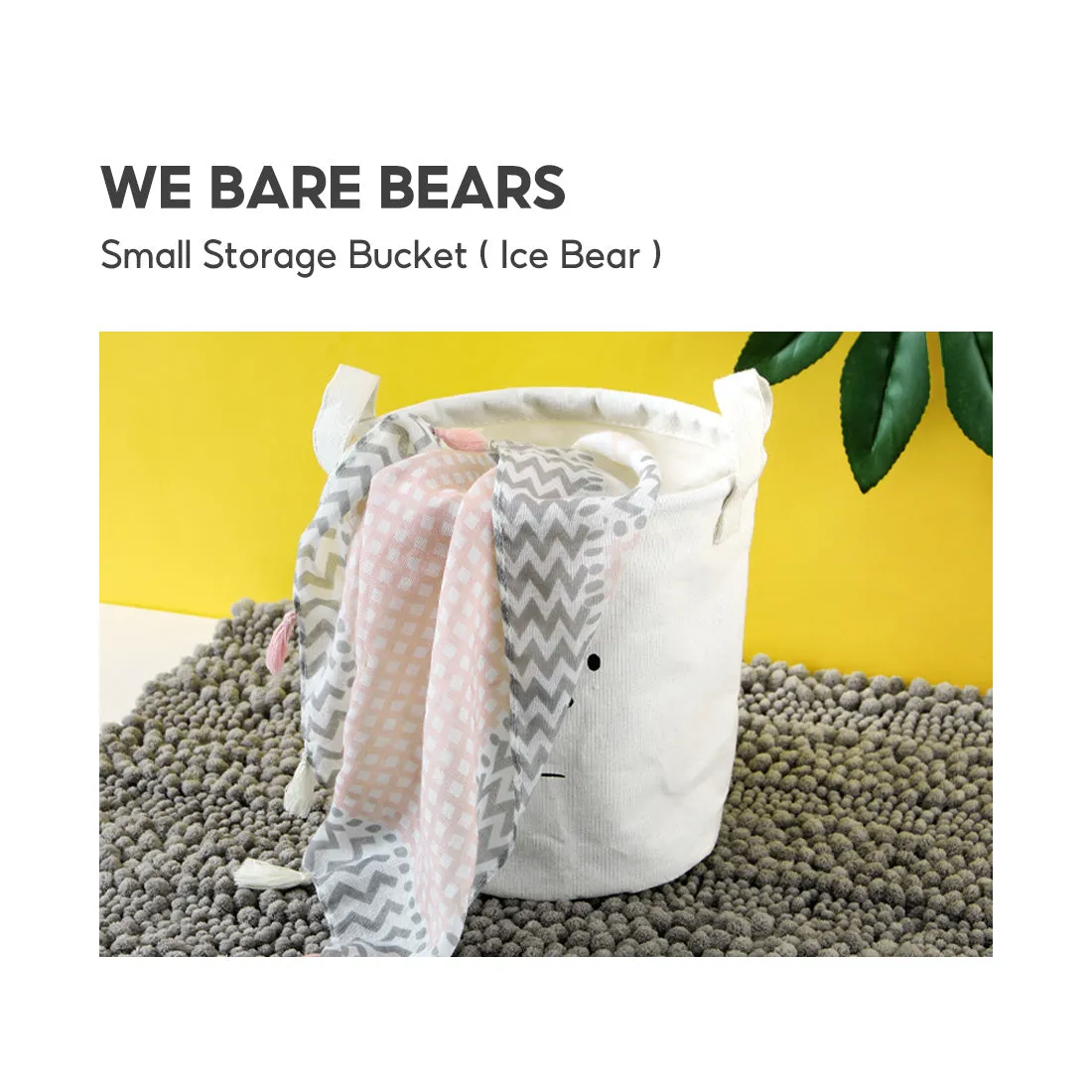 MINISO We Bare Bears Small Storage Bucket(Ice Bear)