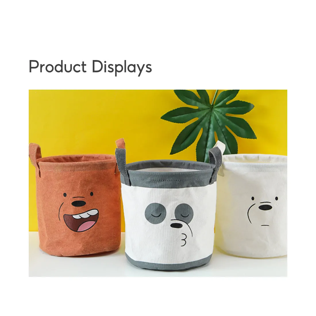 MINISO We Bare Bears Small Storage Bucket(Ice Bear)