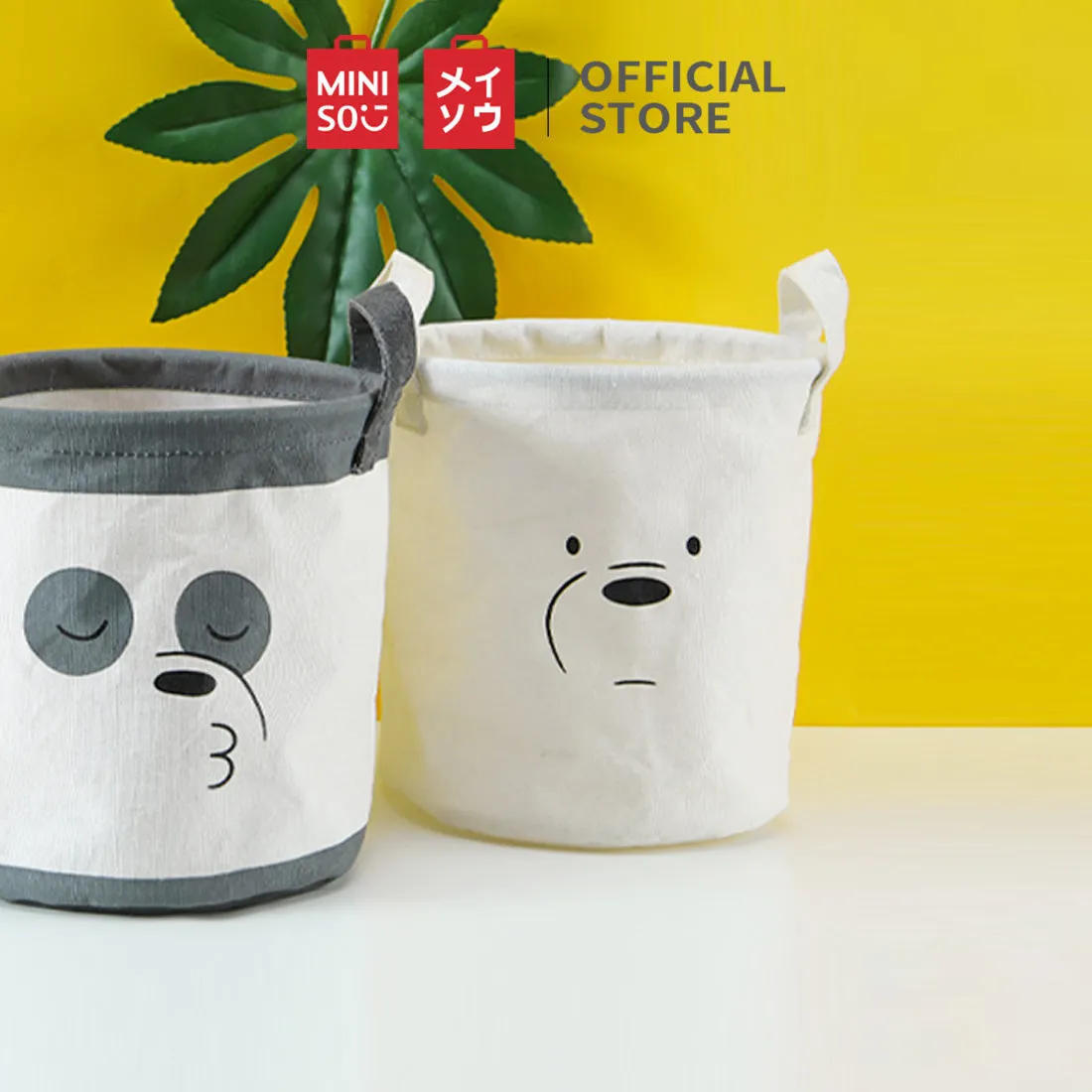 MINISO We Bare Bears Small Storage Bucket(Ice Bear)