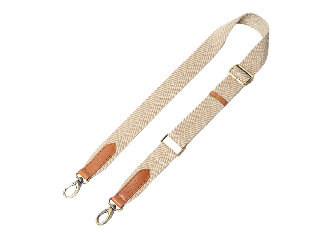 O My Bag - Sand Webbing Strap Cognac leather