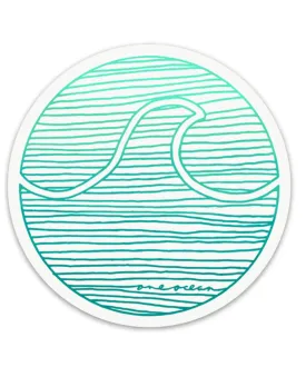 One Ocean Lines Wave Sticker