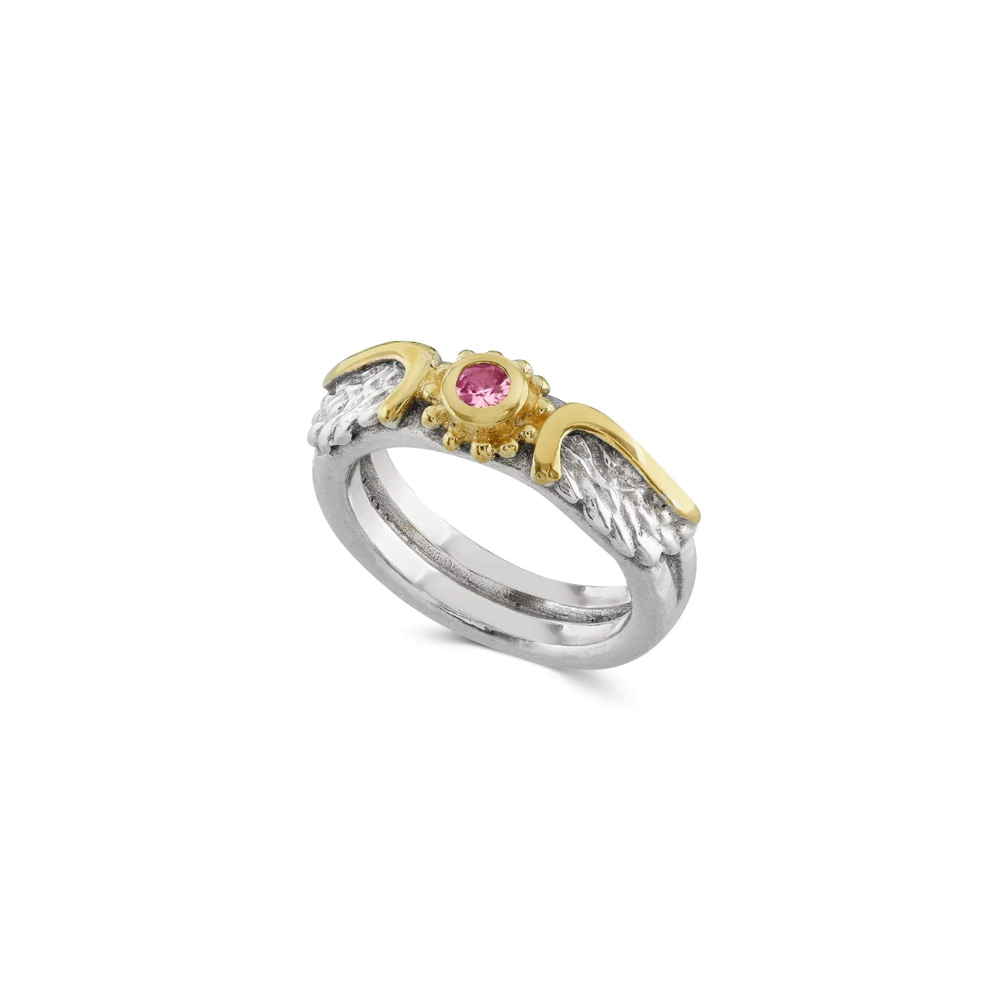 Pink Sapphire Venetian Wing Ring