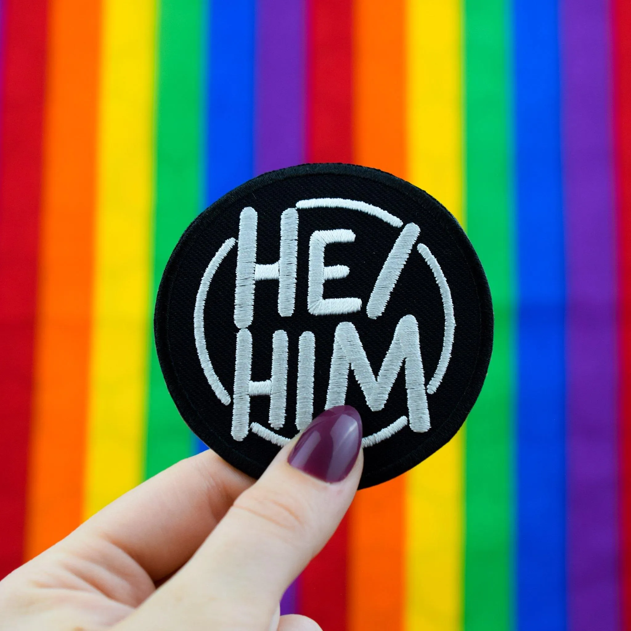 PRONOUNS HE/HIM CIRCLE MultiMoodz Patch