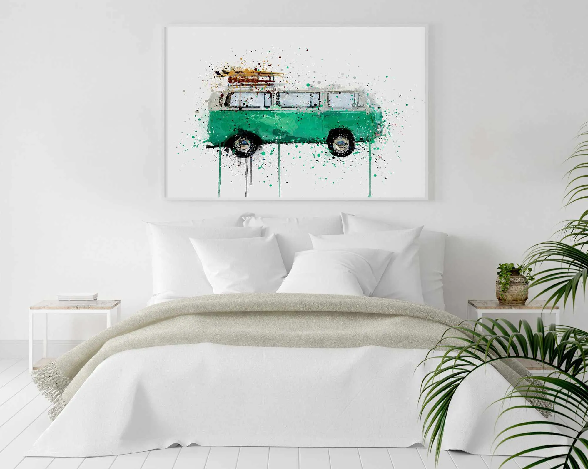 Retro Camper Van Wall Art Print