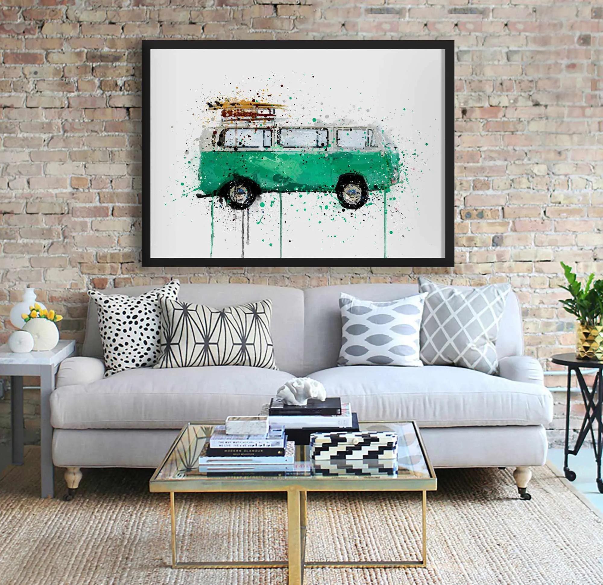 Retro Camper Van Wall Art Print