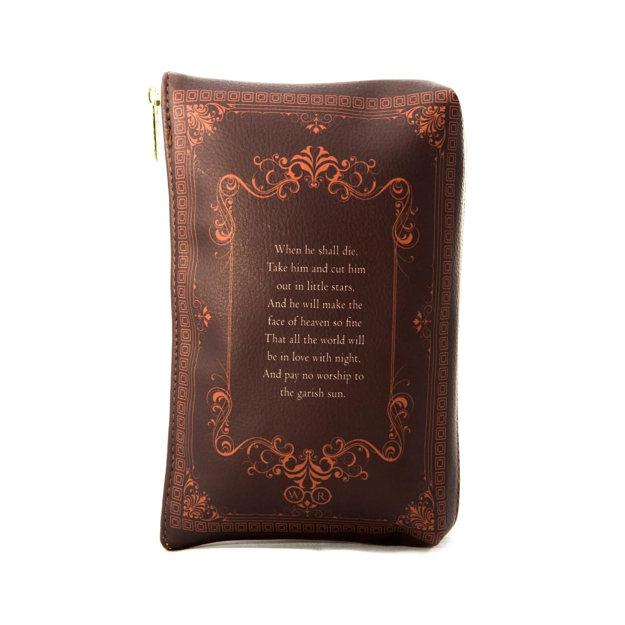 Romeo and Juliet Kiss Brown Book Pouch Purse Clutch