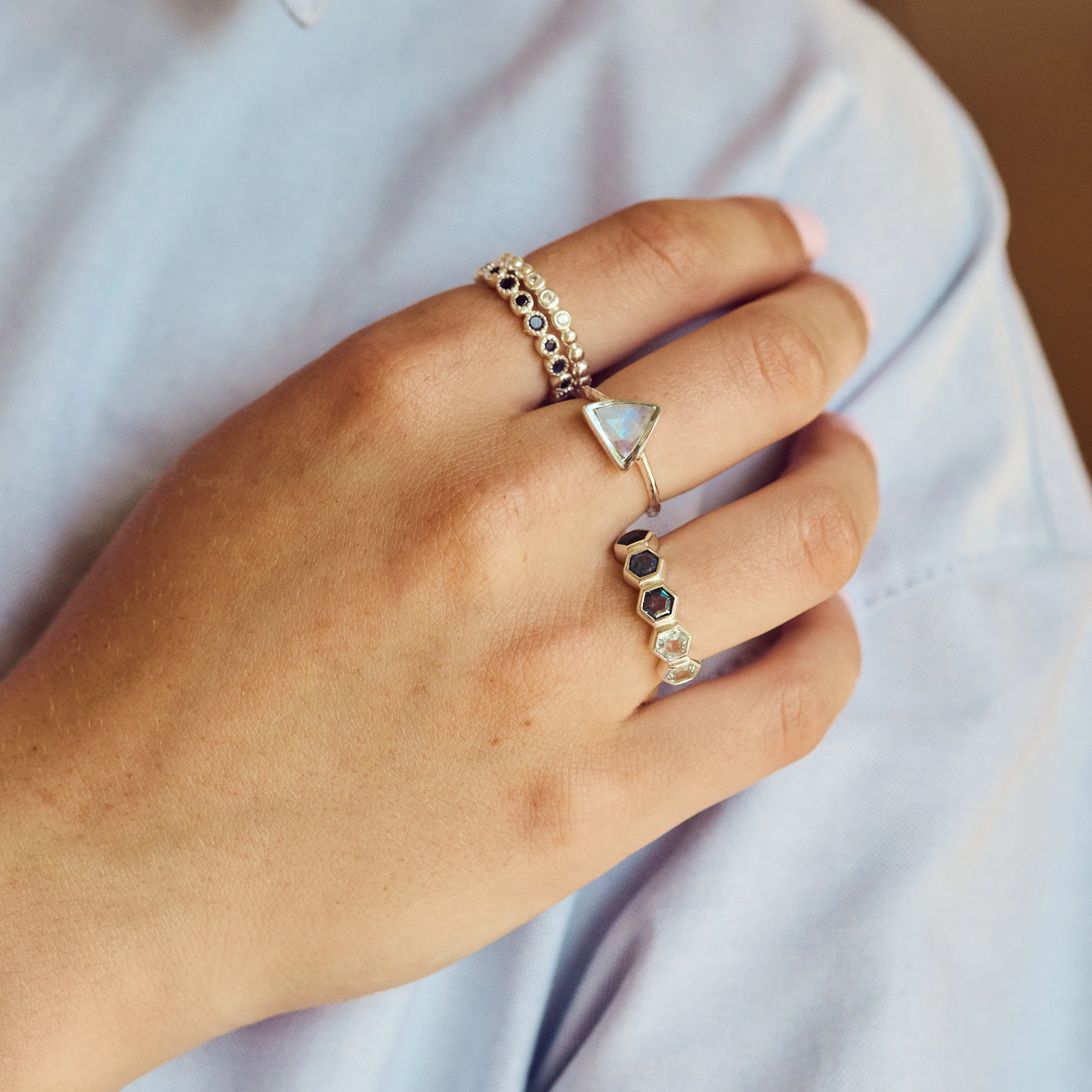 Sapphire Constellation Eternity Ring