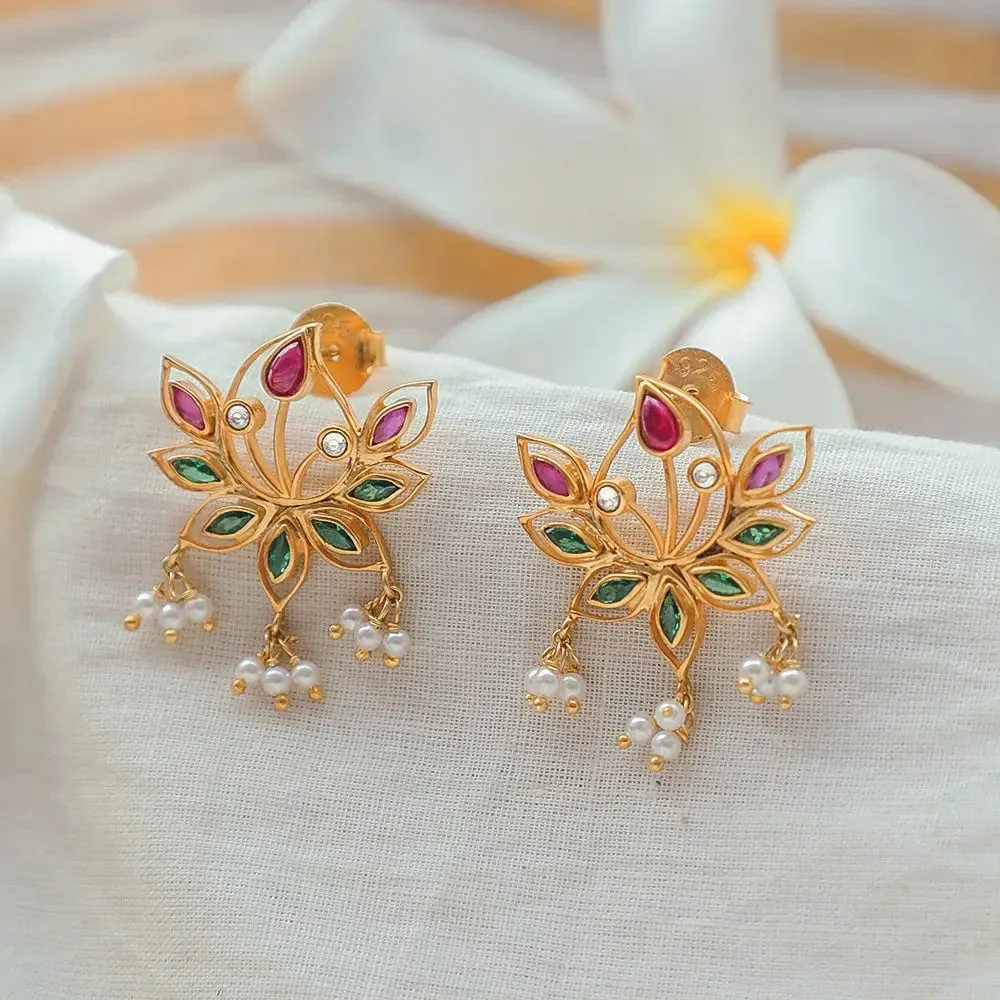 Silver 92.5 Aam Ras Blossom Earring