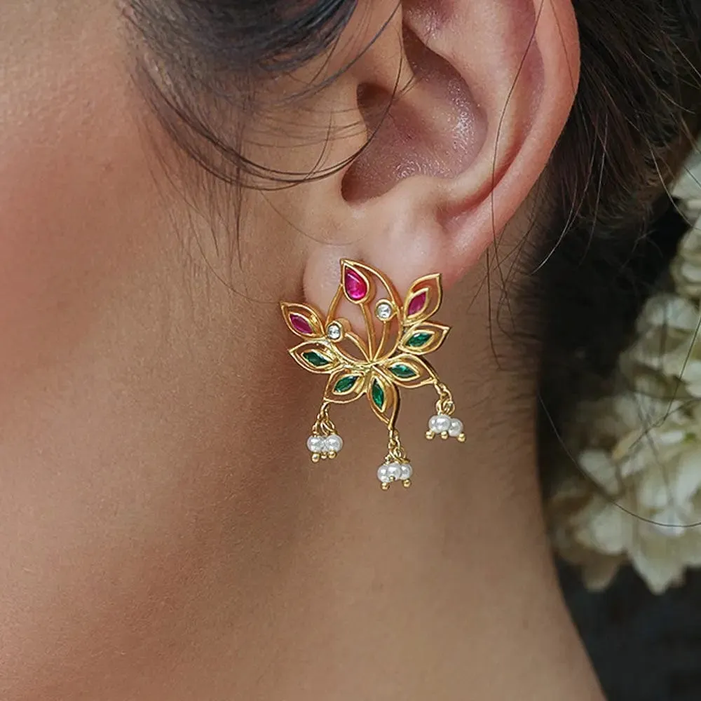 Silver 92.5 Aam Ras Blossom Earring