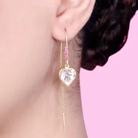 Silver 92.5 Heart Sui Dhaga Earring