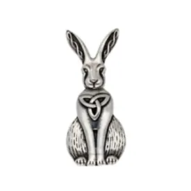 St Justin Pewter Brooch Celtic Hare