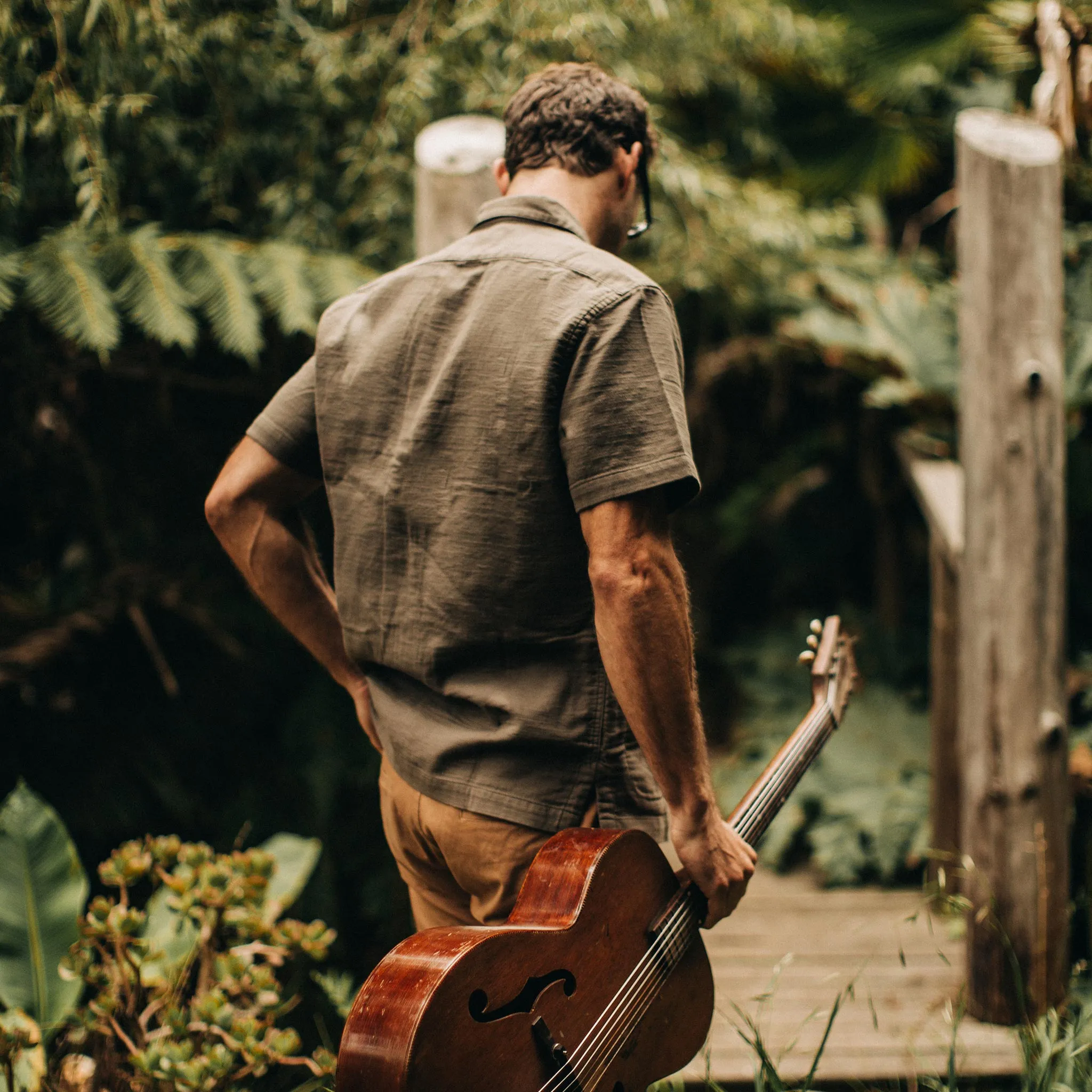 The Caravan Shirt in Walnut Double Cloth