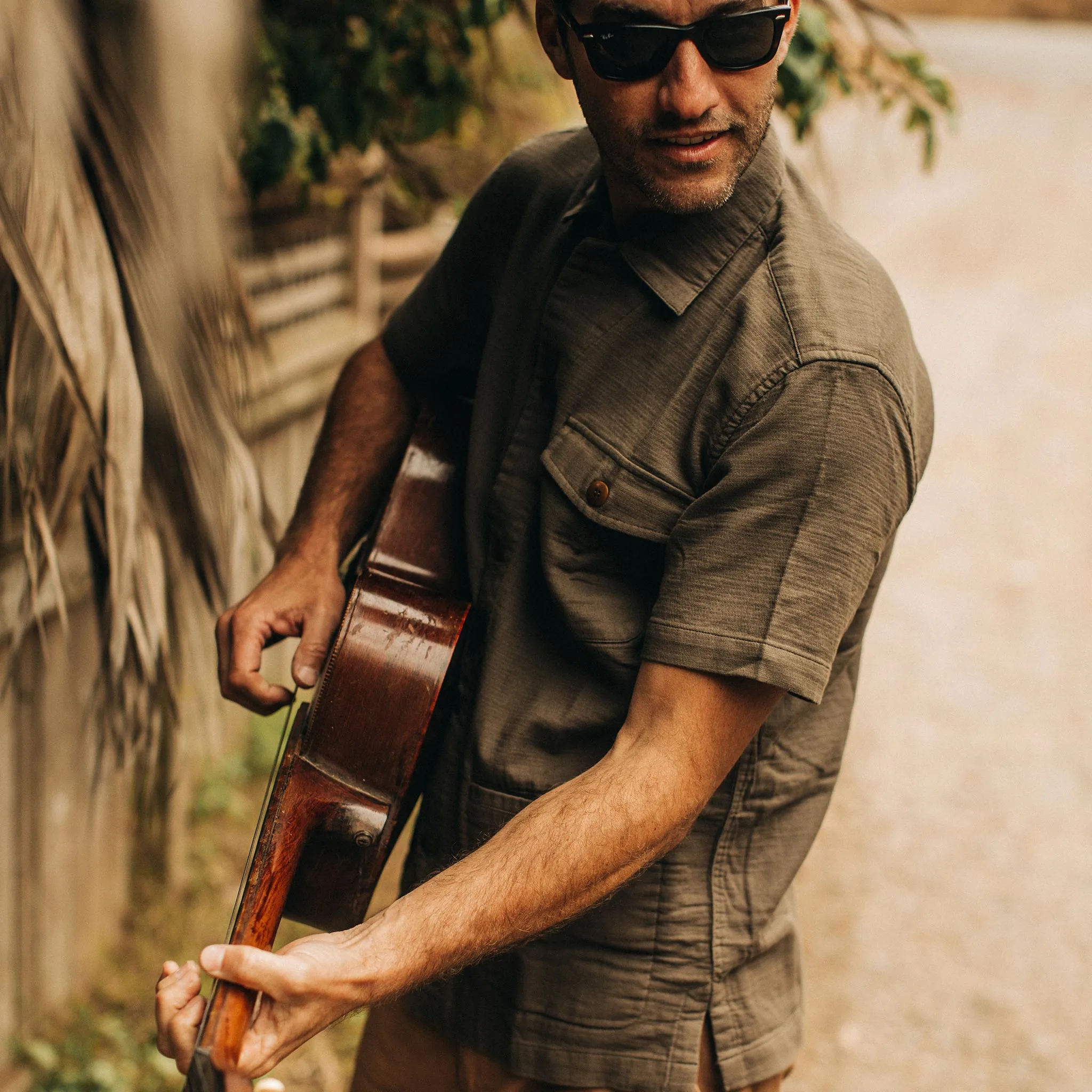 The Caravan Shirt in Walnut Double Cloth