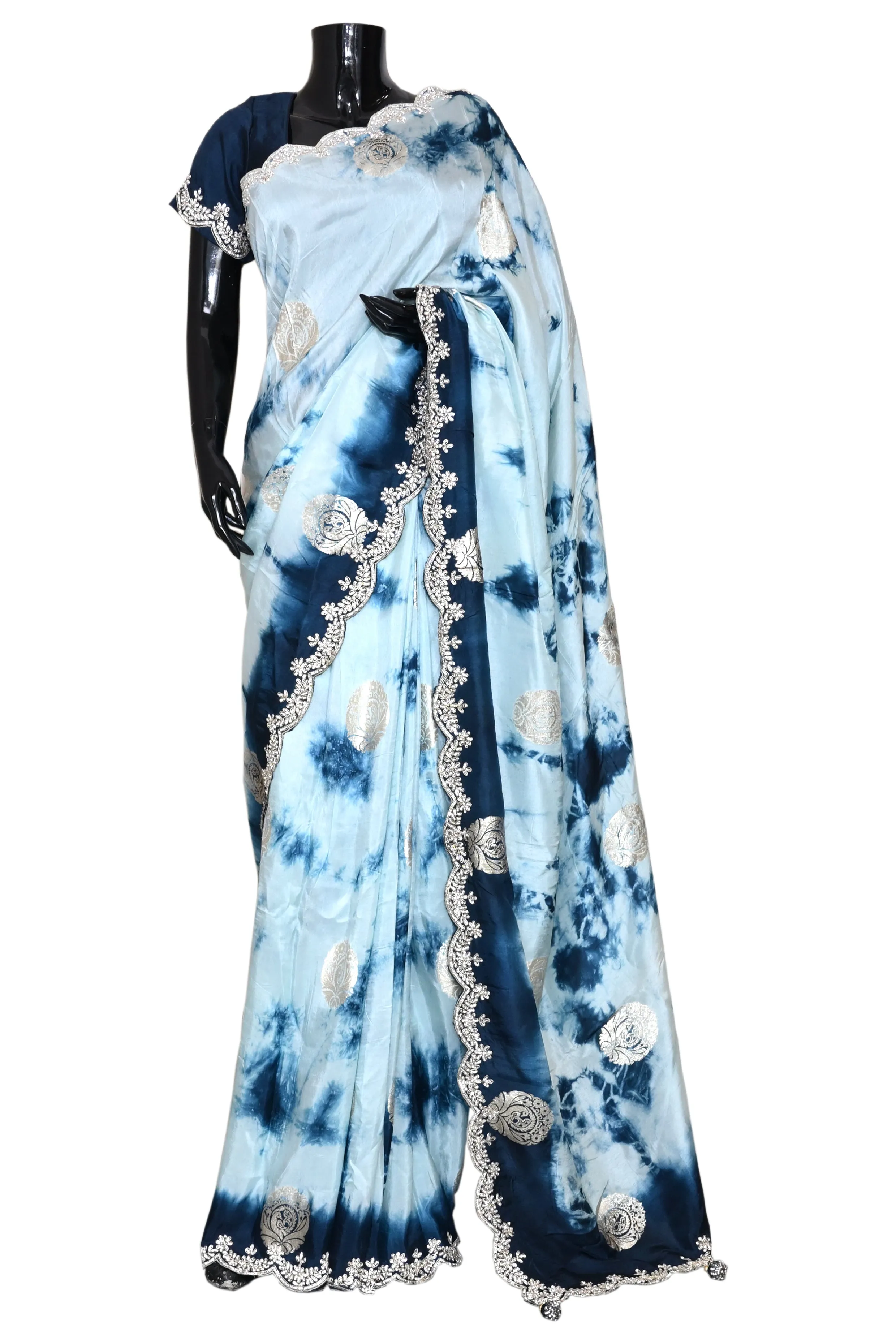 Tie dye silk party  wear sree #fdn90949-701