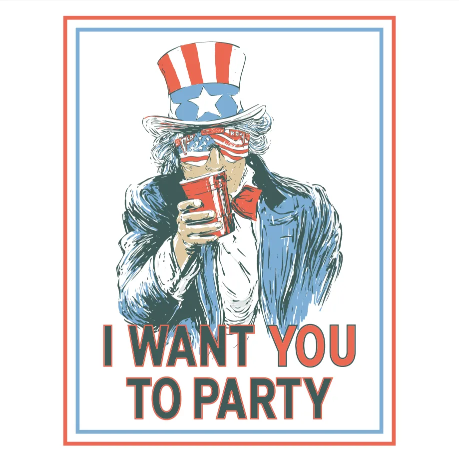 Uncle Sam Party Pocket Tee