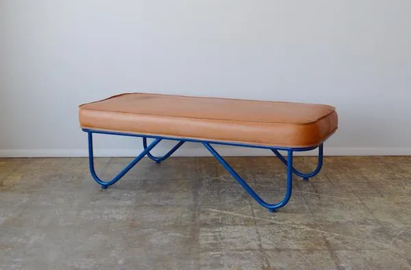 Upholstered Saddle Leather Bench