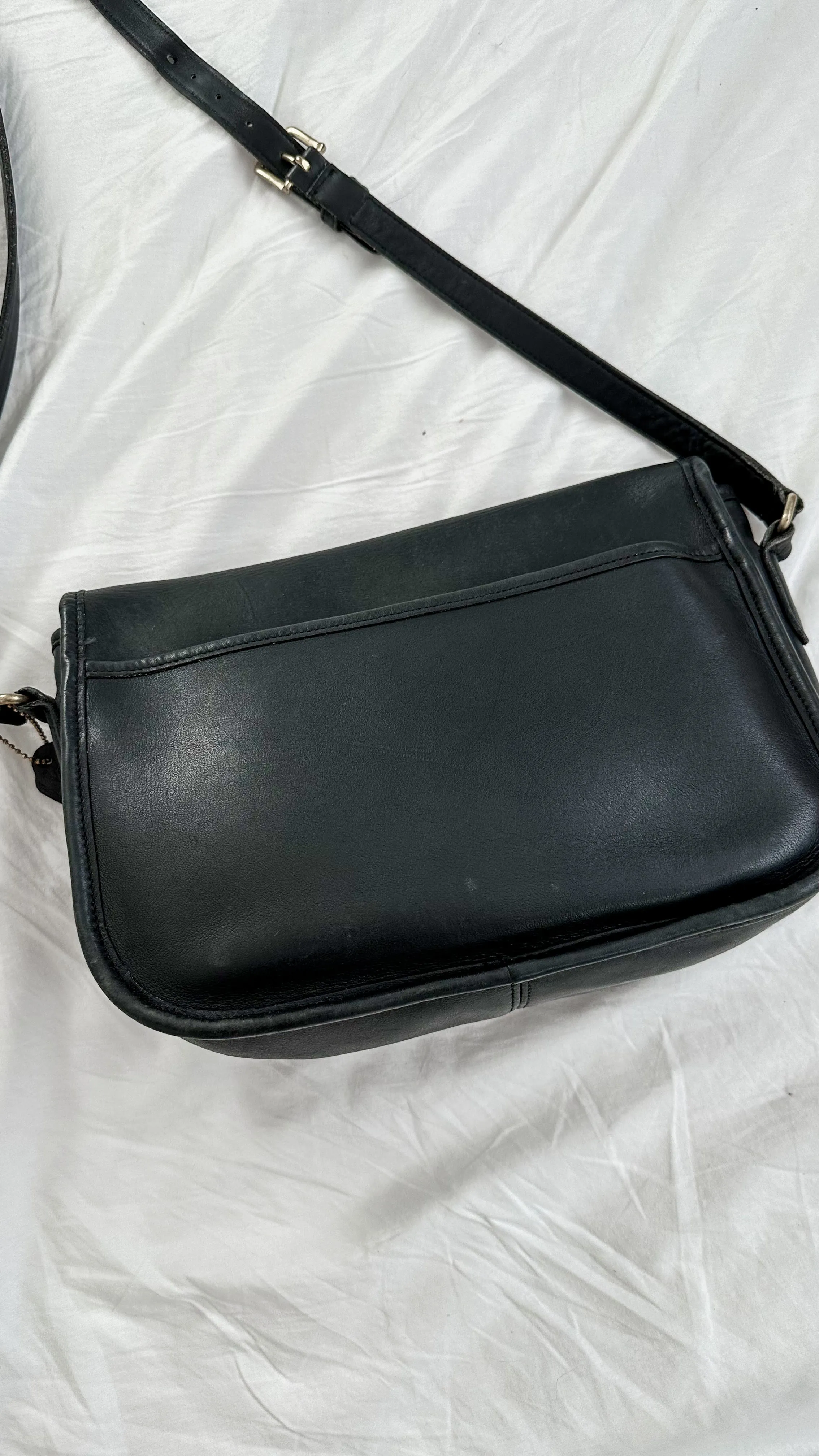 Vintage Coach City Bag #9790 Black Leather Purse